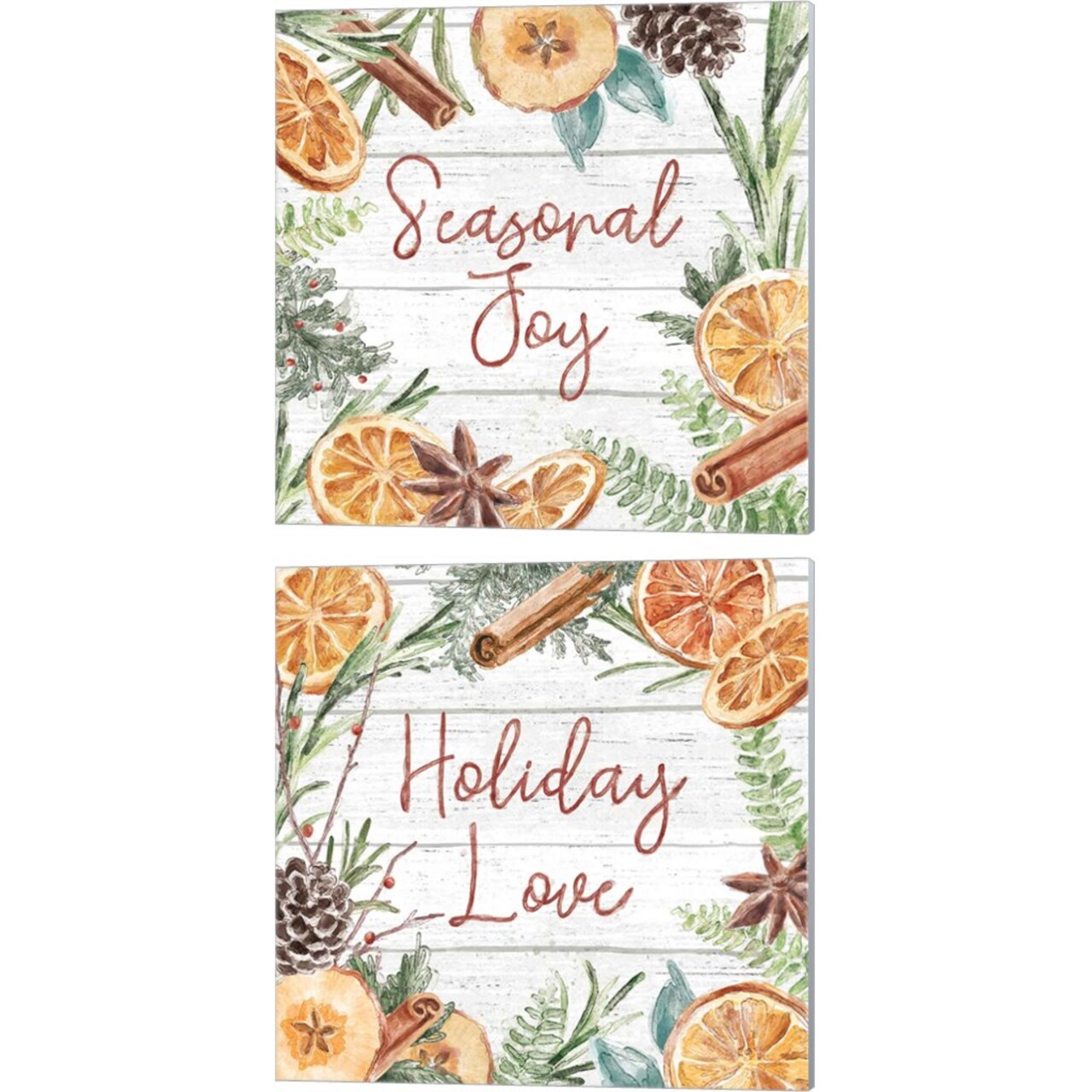 Seasonal Market B by Mary Urban 14" x 14" Canvas Wall Art (Set of 2)